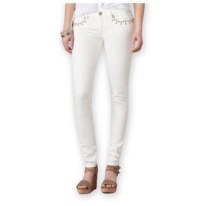 American Eagle AEO White Skinny Studded Jeans Size 0
